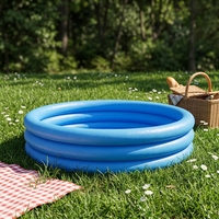 Großhandel OEM Sommer PVC Kinder Mehrfarbiger Zweiring-Aufblaspool Tragbarer Schwimmpool mit Anpassbarem Farblogo für Tauchspielzeug