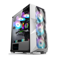 Audio vertical blanc SPCC HD avec panneau lumineux LED ARGB Boîtier ATX /ATX/ITX Boîtier pour ordinateur de jeu Gamer et tours avec ventilateur RGB Usb