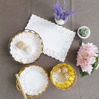 Set de table rond en papier jetable en dentelle pour mariage, banquet, table à manger