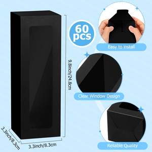 Cajas de Papel Kraft Portátiles Ecológicas Personalizadas con Ventana, Embalaje Plegable Resistente para Envío y Almacenamiento de Vasos - Product Image 4