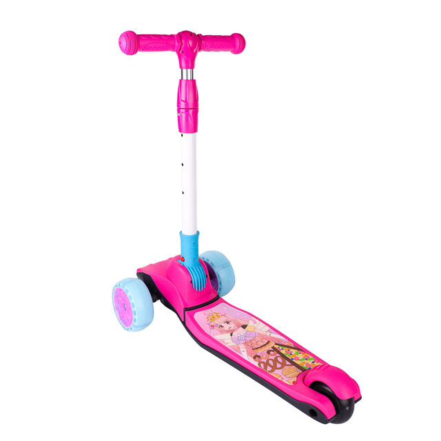 I Scooter with 3 Flashing Wheels to Practice Balancing an Adjustable Height Scooter