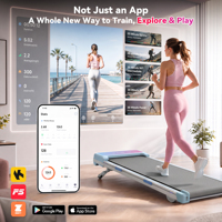 Tapis de marche silencieux 3,5 CV à moteur sans balais, capacité 410 lb, 45 dB, pour usage sous le bureau, fonctionnement ultra-silencieux, fitness à domicile