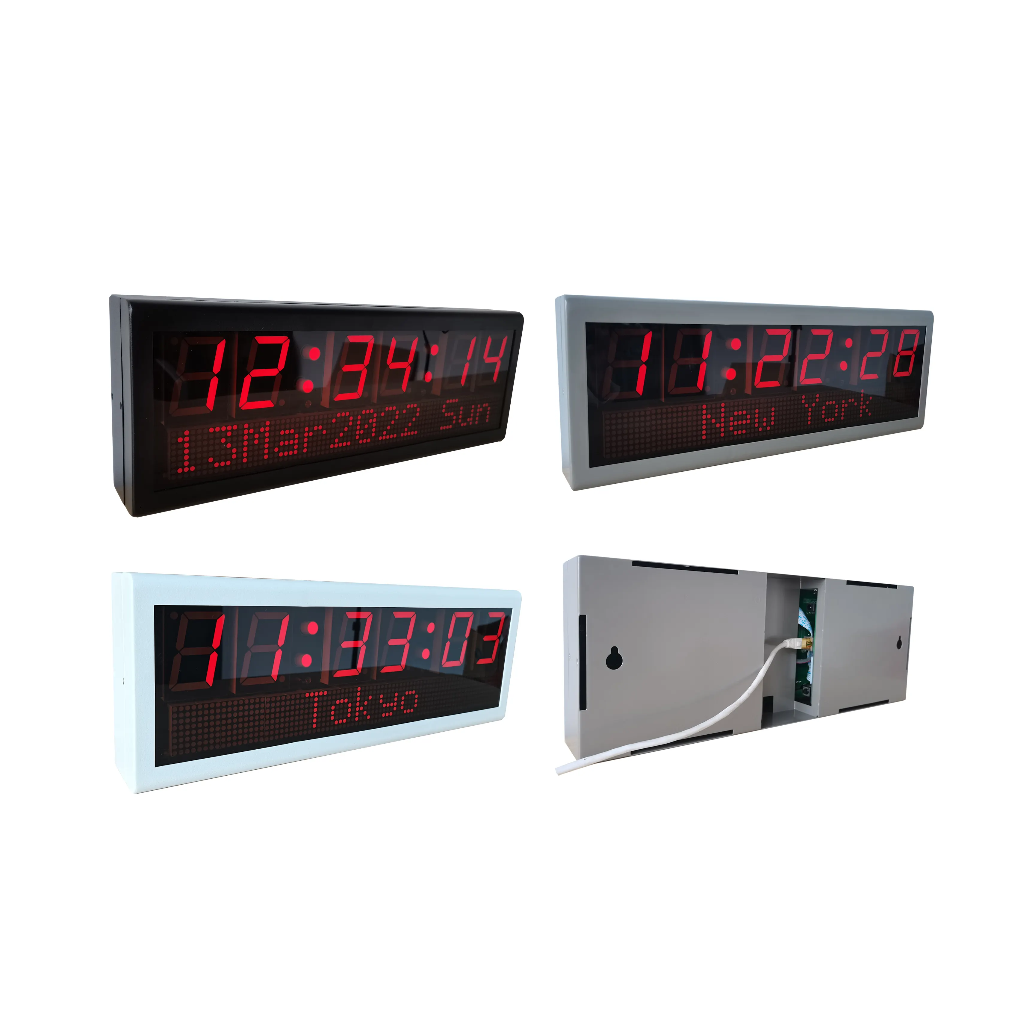 Digital NTP Clock, 2.3" x 6 Digit, IP Wall Clock with Automatic Daylight Saving Time Change
