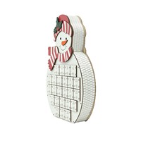 Calendrier de l'Avent de Noël en bois, maisonnette à 24 tiroirs, style européen, design Père Noël et bonhomme de neige, boîte surprise