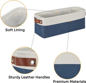 Contenitore Pieghevole Ecologico Rettangolare, Grande Organizzatore Intrecciato per Vestiti e Giocattoli, Cesto in Corda di Cotone con Manici in Pelle - Product Image 3