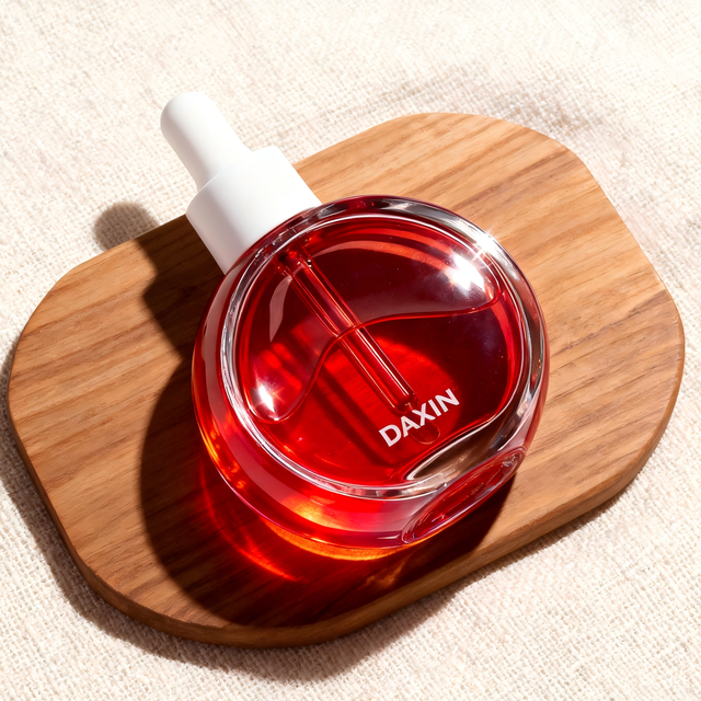 New Style Flat Round Face Care Serum Cosmetic Packaging Screw Refillable Essential Oil Glass Dropper Bottle