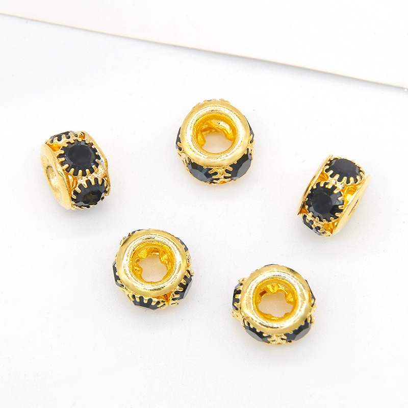 6 Gold base with black diamonds