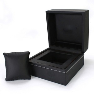 Estuche de Lujo para Reloj Negro al por Mayor, Caja de Almacenamiento de Relojes de Cuero Sintético, Estuche de Exhibición Premium para un Solo Reloj, Estuche de Embalaje para Reloj con Tapa Abatible - Product Image 2