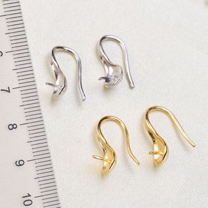 Accessoires DIY, support vide en argent pur S925 pour talons hauts, boucles d'oreilles polyvalentes avec plat de 7 à 10 mm pour bijoux en perles - Product Image 4