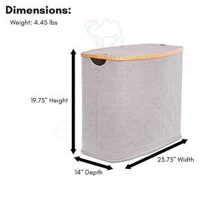 ตะกร้าซักผ้าไม้ไผ่ที่มีฝาปิดและที่จับ - Product Image 3