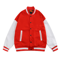 Vente en gros de patchs en chenille brodés personnalisés corps en laine manches en cuir veste universitaire bleu clair Letterman Baseball College