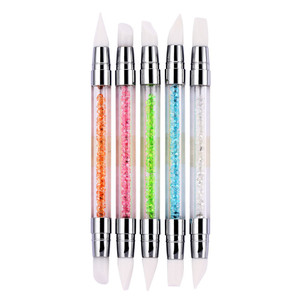 Hermoso Set de Pinceles de Silicona de Doble Punta para Uñas con Diamantes, 5 Piezas, con Material Plástico para Arte de Uñas - Product Image 3