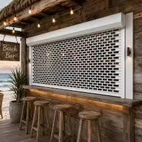 Volets roulants de sécurité modernes en aluminium avec panneaux perforés pour vitrines commerciales et centres commerciaux