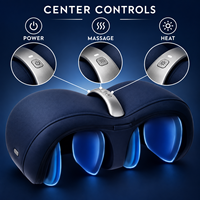 Masseur de genou sans fil bleu marine avec compression d'air, vibration, double chaleur et 4 modes de massage pour la relaxation quotidienne des genoux