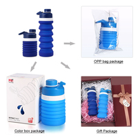 Bouteille d'eau pliable en silicone 350 ml 550 ml 750 ml sans BPA, écologique, réutilisable, anti-fuite