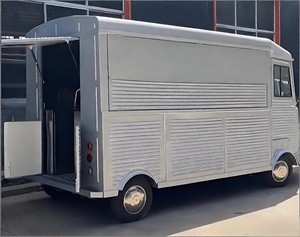 <span class=keywords><strong>Camion</strong></span> de restauration mobile vintage gris personnalisé avec conteneur réfrigéré pour salades, comptoir pour légumes frais pour les dîners en ville - Product Image 2