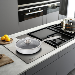 ZWILLON Poêle à frire antiadhésive en acier inoxydable nid d'abeille pour sauter, faire des crêpes, cuisiner avec couvercle 24CM/26CM/26CM <span class=keywords><strong>Wok</strong></span> - Product Image 6