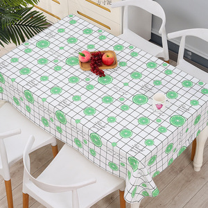 Rectangular PEVA <b>Tablecloth</b> Printed Plants And Flowers Waterproof Home Use - Product Image 2