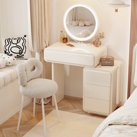 Ensemble de meubles de maquillage modernes et minimalistes en bois clair durable pour appartement, chambre, salle à manger, vestiaire avec coiffeuse