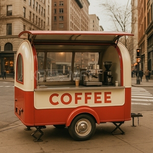 Carrito de Comida de Acero Inoxidable 2025, Camioneta de Café, Bar de Cerveza, Remolque de Pizza Halal, Cocina Móvil, Foodtruck Retro - Product Image 4