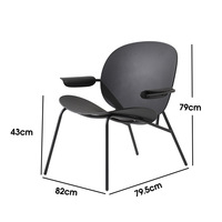 Fauteuil d'extérieur moderne en plastique, imperméable et durable, idéal pour les salons de thé, restaurants et balcons.