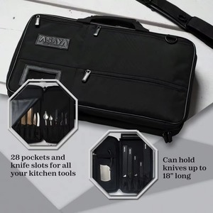 Free sample Chef Knife <b>Roll</b> <b>Bag</b> 20 Total Pockets Knives and Kitchen Utensils Made Stain Resistant Waxed <b>bag</b> Culinary Students - Product Image 6