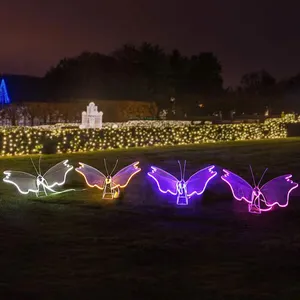 Luz LED criativa para decoração de jardim e paisagem, luz à prova d'água para o jardim e o gramado, borboleta P67