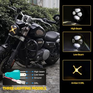 <span class=keywords><strong>ไฟ</strong></span>หน้า LED แบบชุดติดตั้งขนาด 5.75 นิ้ว รุ่นใหม่ พร้อมตัวเรือนไฟสีฟ้าสำหรับวิ่งกลางวัน และไฟสูง/ต่ำ อุปกรณ์เสริมสำหรับรถจักรยานยนต์แบบอเนกประสงค์ - Product Image 2
