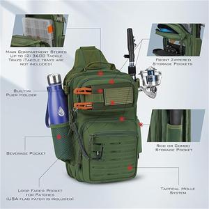 Bolsa de Pesca Convertible de Fábrica, Mochila Táctica Ligera para Pesca, Bolsa de Almacenamiento para Aparejos de Pesca - Product Image 5