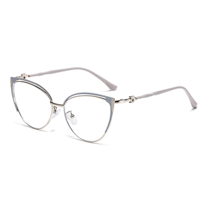Produsen Kacamata Anti-biru Wanita Model Mata Kucing Retro Metal 2024 Grosir - Product Image 6