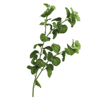 Feuilles de menthe artificielles pour la maison, en plastique laminé, à longue tige, multi-feuilles, résistantes aux UV, écologiques, plante commerciale pour l'intérieur/l'extérieur