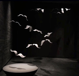 Moderna lampada a sospensione in vetro per uccelli selvatici in vetro grande per soffitti alti <span class=keywords><strong>lampadario</strong></span> decorativo per uccelli per Villa d'albergo - Product Image 2