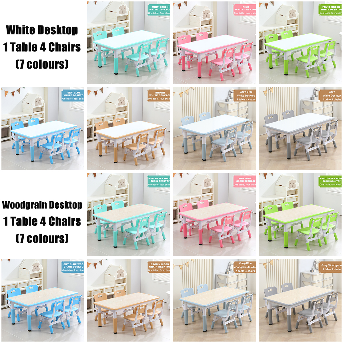 1 tavolo 4 sedie set
