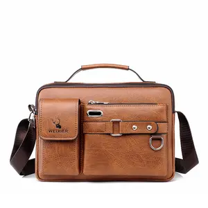 Customized Large PU Messenger Bag Crossbody Leather Handbags Waterproof Designer Shoulder Bag For Men