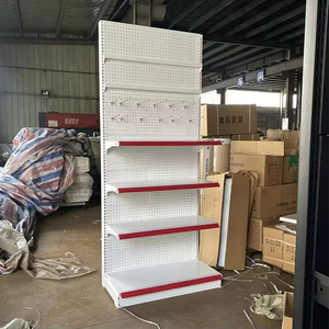 Étagères de supermarché en métal en gros d'usine, protection contre la corrosion, usage commercial, étagère blanche avec trou en H - Product Image 5