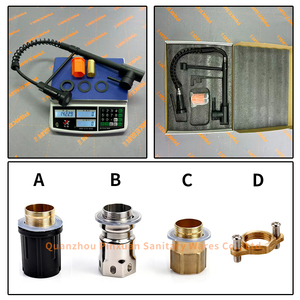 <span class=keywords><strong>Robinet</strong></span> de cuisine classique à poignée unique en acier inoxydable avec noyau de valve en céramique Plaque de recouvrement du mélangeur noirci à ressort incluse - Product Image 4