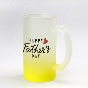 Topjlh Sublimation 16oz coloré Sublimation verre givré bière avec poignée <span class=keywords><strong>pour</strong></span> mari <span class=keywords><strong>papa</strong></span> hommes <span class=keywords><strong>pour</strong></span> la fête des pères - Product Image 2