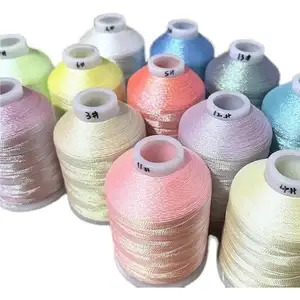 Tay dệt Crochet sợi 50 m ảo tưởng màu sắc tươi sáng lụa sáng bông len sợi may đan sợi DIY thêu chủ đề