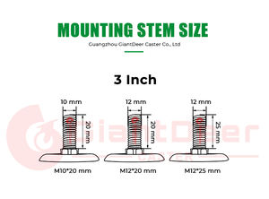 Ruote Girevoli di Alta Qualità per Attrezzature Ospedaliere, Gambo a Vite M10 mm M12 mm, Ruote Gemelle Ultra Silenziose - Product Image 6