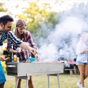 Custom Outdoor Mini Barbecue Charcoal Tabletop Portable Picnic Hanging Pot Bbq Grill Stand <strong>Suitcase</strong>