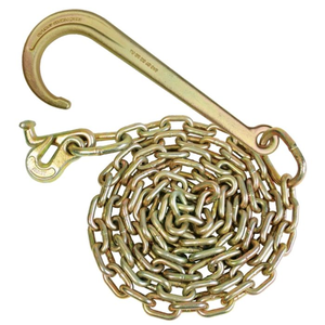 Cadena de remolque soldada con gancho en J de vástago largo de 15 pulgadas G70, conjunto de ganchos RTJ y ganchos de agarre, correa de amarre para cadena de remolque con gancho en J y R para elevación - Product Image 2
