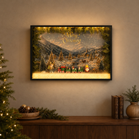 Boîte à lumière LED de Noël personnalisée, écologique et durable, avec cadre en alliage d'aluminium et contrôle de gradation