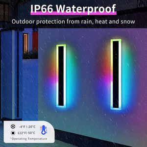 โคมไฟติดผนังอัจฉริยะกลางแจ้งแนวมินิมอลลิสต์ติดผนังไฟ LED หลากสีสำหรับตกแต่งผนังบ้าน - Product Image 4