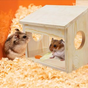 High Quality Eco-Friendly Wood Hamster <strong>Cage</strong> for Mice and Gerbils Wooden <strong>Small</strong> <strong>Animal</strong> House with Acrylic - Product Image 6