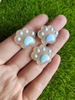 100 PIÈCES Mini-breloques en résine à dos plat de 20 mm, motif patte de chat, pour slime