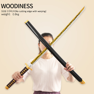 <span class=keywords><strong>Cosplay</strong></span> gioco cacciatrice di demoni 104CM Katana spada in legno modello giocattolo tenuto in mano per natale - Product Image 2