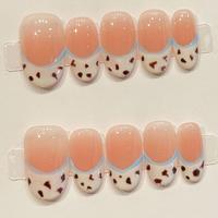 2026 Faux ongles à presser faits main, amande, courts, carrés, amusants, amovibles, réutilisables, 3D stéréo, motif dessin animé Kawaii, mignons, pour doigts