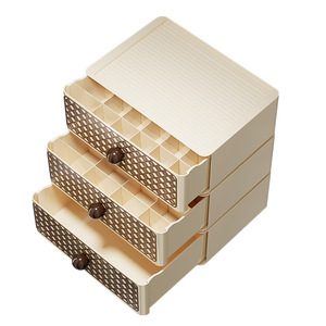 Hộp lưu trữ đồ lót theo phong cách Thời Trung Cổ với ngăn kéo ngăn cách thiết kế ba trong một giải pháp lưu trữ có thể xếp chồng dung lượng lớn - Product Image 6