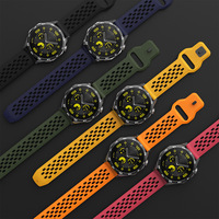 Bracelet universel en silicone respirant pour Watch6/5/4, 18/20/22mm, boucle à bouton-pression