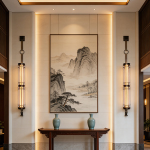 Stainless Steel Glass Wall Lamp 210cm Led <b>Light</b> Source Hotel Lobby <b>Corridor</b> Lighting - Product Image 3